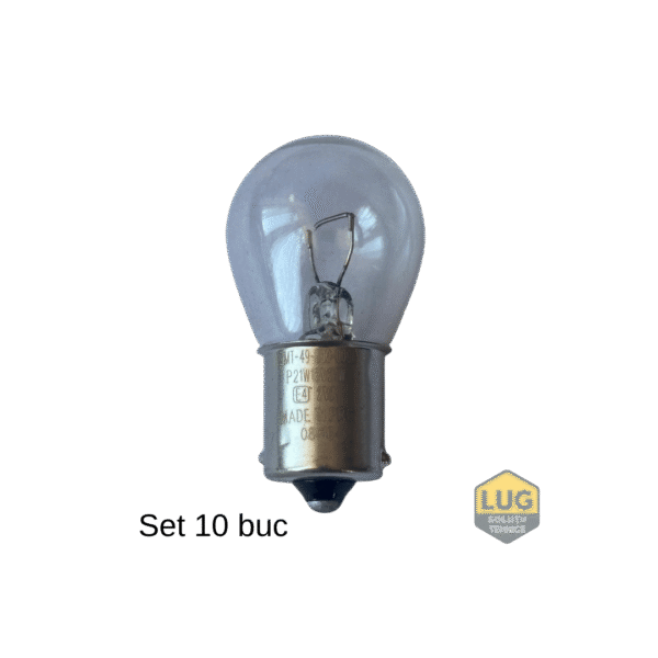 BEC AUTO ALB  AZMT P21W 12V SOCLU BA15S - SET 10 BUC
