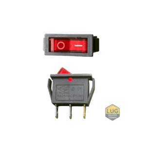 INTRERUPATOR SIMPLU CU BEC ON-OFF 3 PINI ROSU