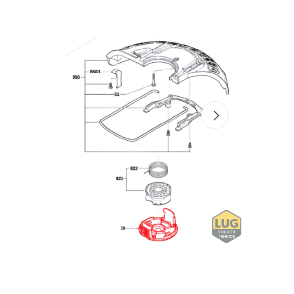 CAPAC BOBINA BOSCH F016F05800, F016F05320 ROSU EASYGRASSCUT